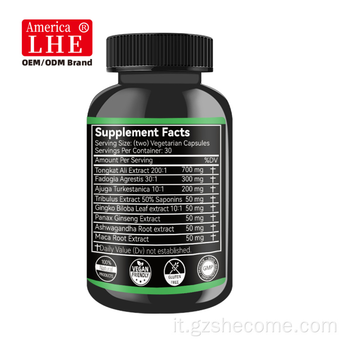 Capsule di supporto booster per uomini Tribulus Tongkat Ali